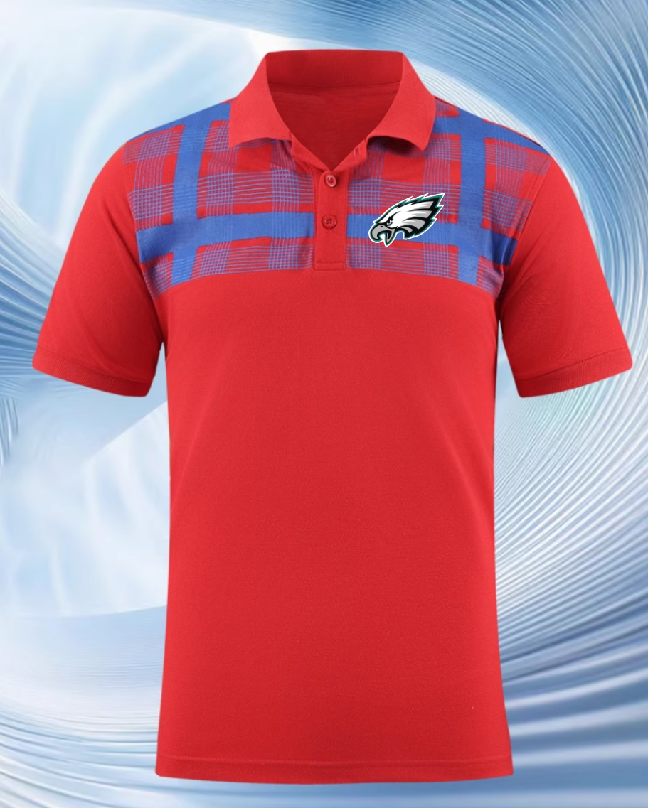 Philadelphia Eagles red Men 2025 NFL polo T shirt